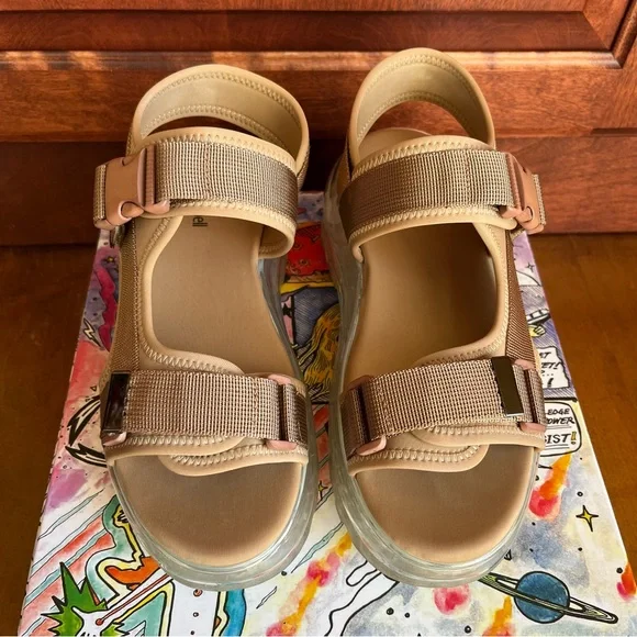 Jeffrey Campbell Women’s Elizondo Nylon Straps Platform Sandals Nude 38 - Picture 3 of 16